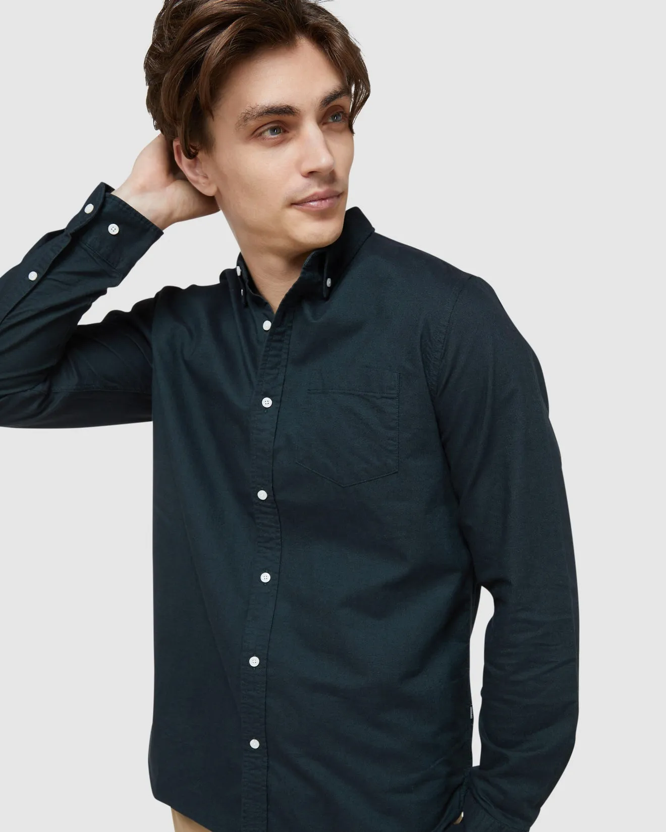 Superdry - Studios Uni Oxford Shirt Jungle green