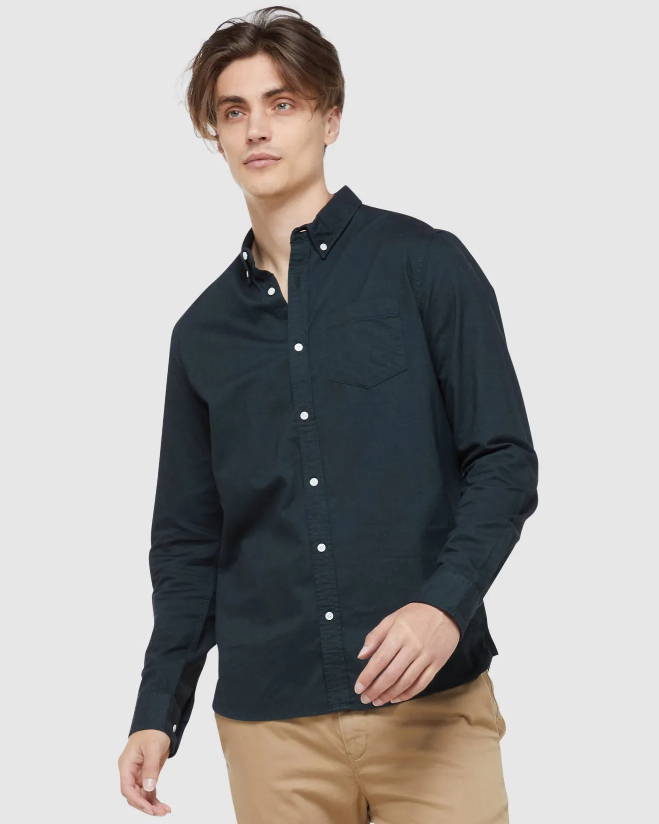 Superdry - Studios Uni Oxford Shirt Jungle green