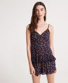 Superdry Summer Lace Cami Top in Navy Floral