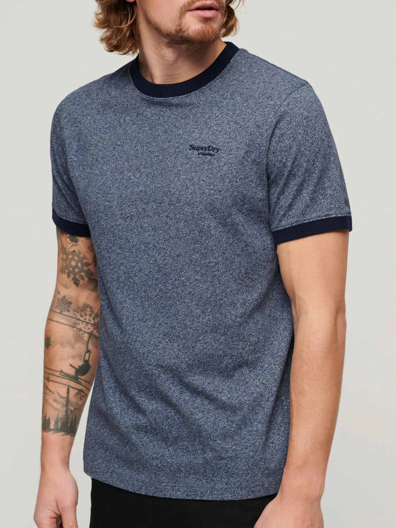 Superdry Superdry Essential Logo Ringer T-Shirt - Dark Blue