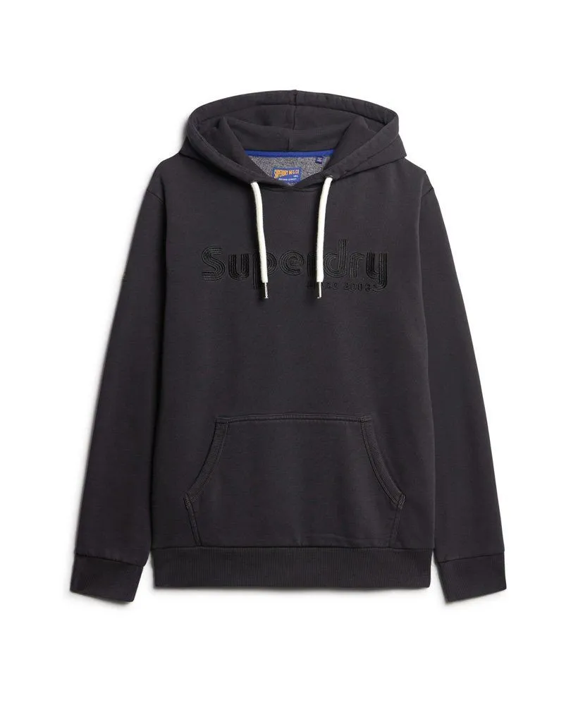 Superdry Terrain Logo Overdyed Hooded Sweatshirts Black