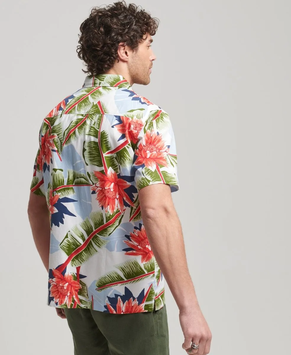 Superdry Vintage Hawaiian Short Sleeve Shirt Optic Banana Leaf