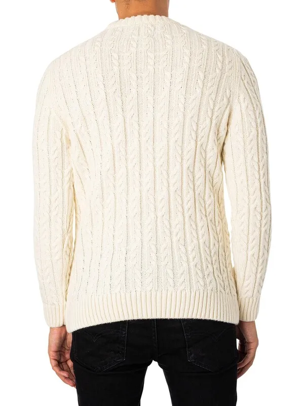 Superdry Vintage Jacob Crew Knit - Winter White