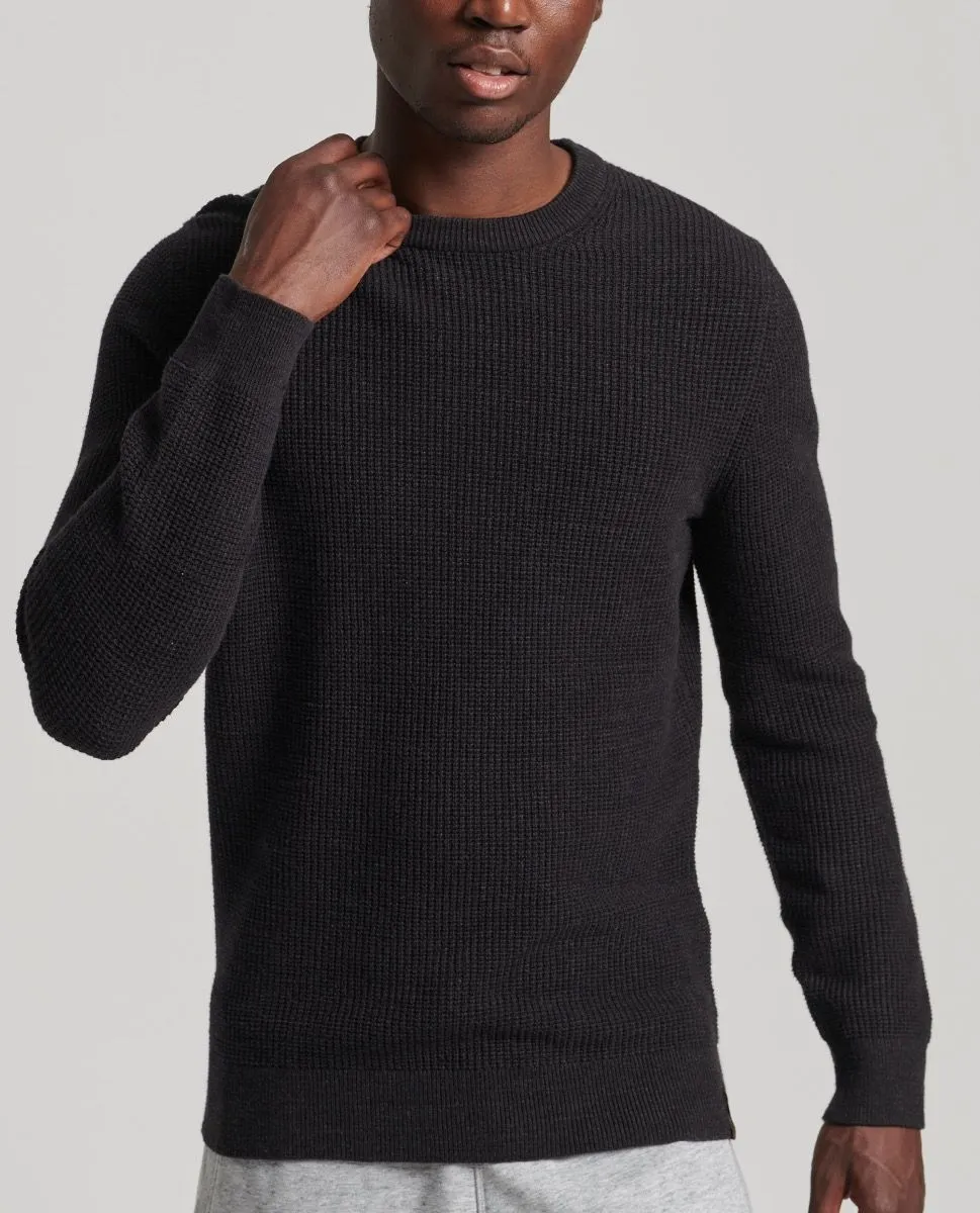 Superdry Vintage Textured Crew Neck Jumper Raven