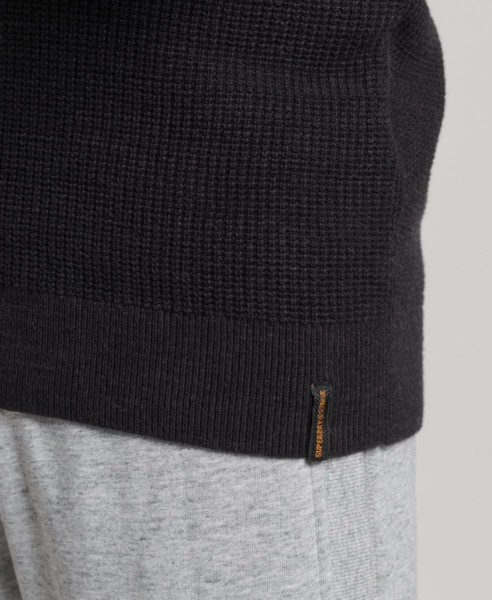 Superdry Vintage Textured Crew Neck Jumper Raven