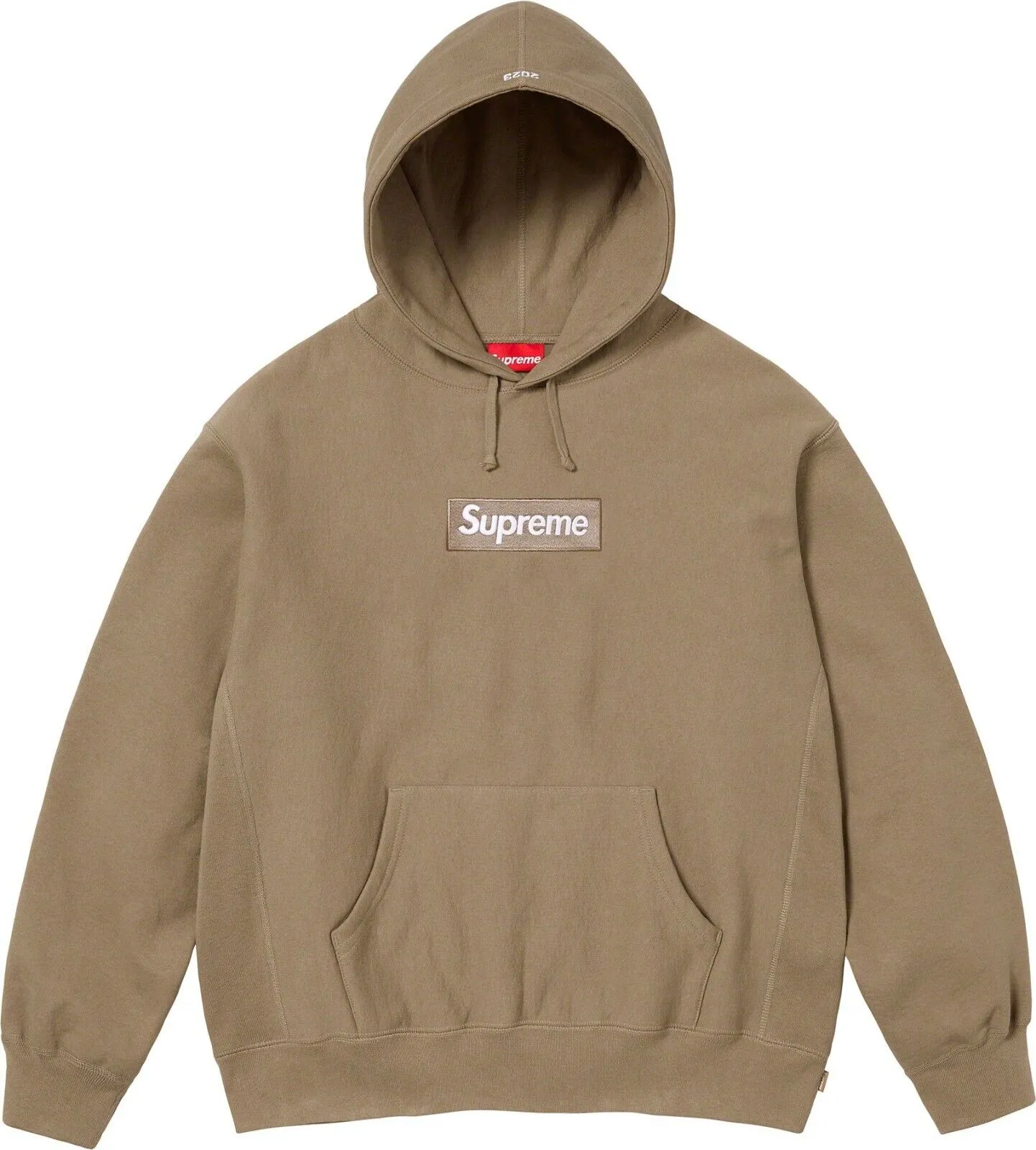 SUPREME BOX LOGO HOODED SWEATSHIRT (FW23) DK/SAND