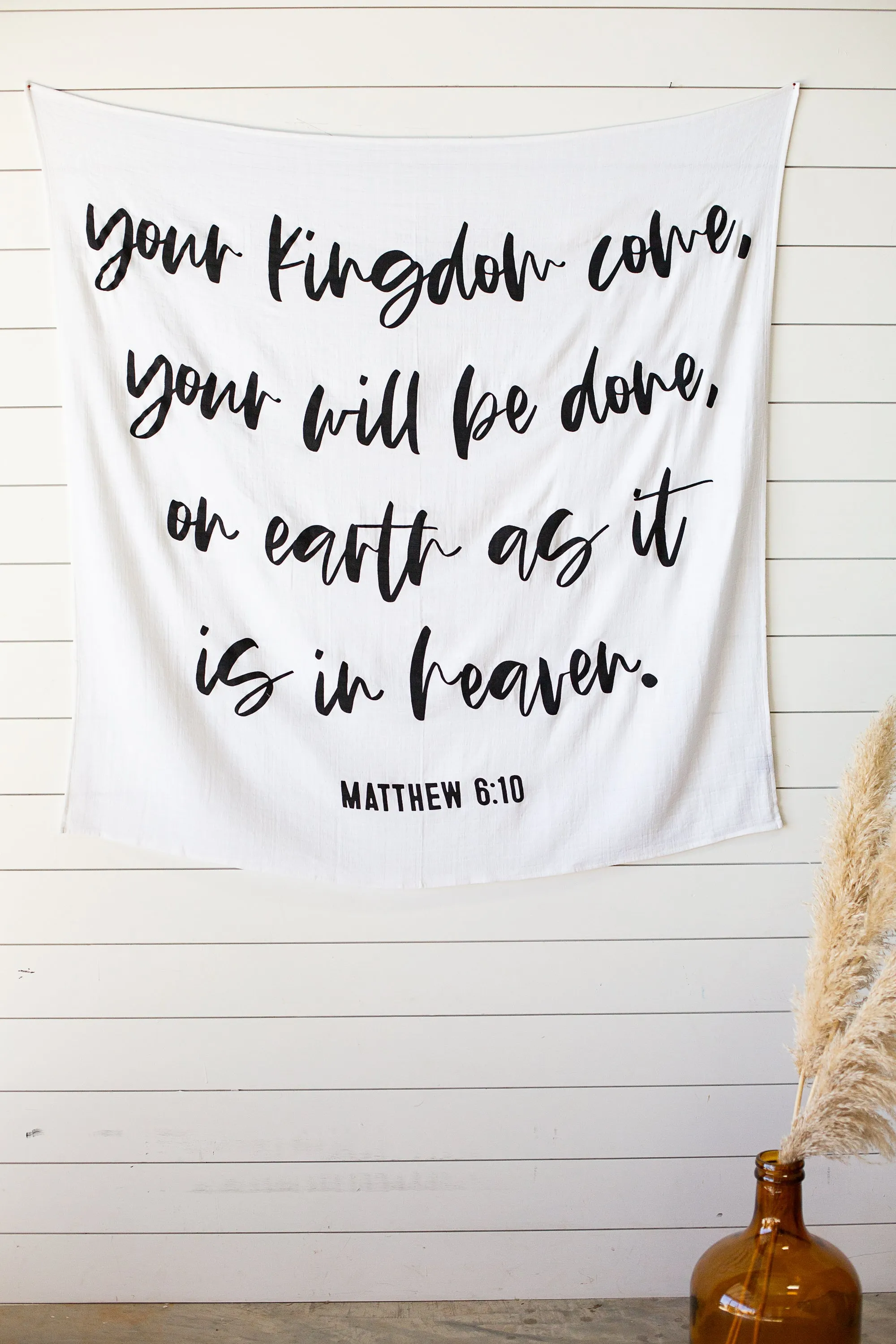 Swaddle Blanket + Wall Art -  Matthew 6:10 your kingdom come, your will be done, on earth as it is in heaven