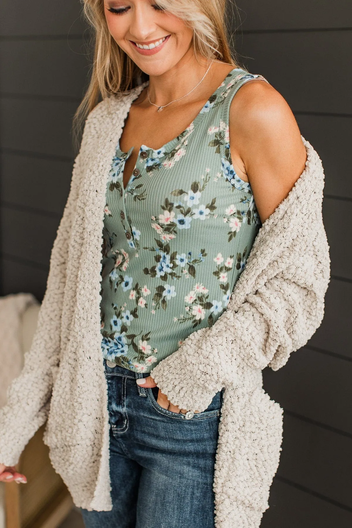 Take Another Look Popcorn Cardigan- Beige