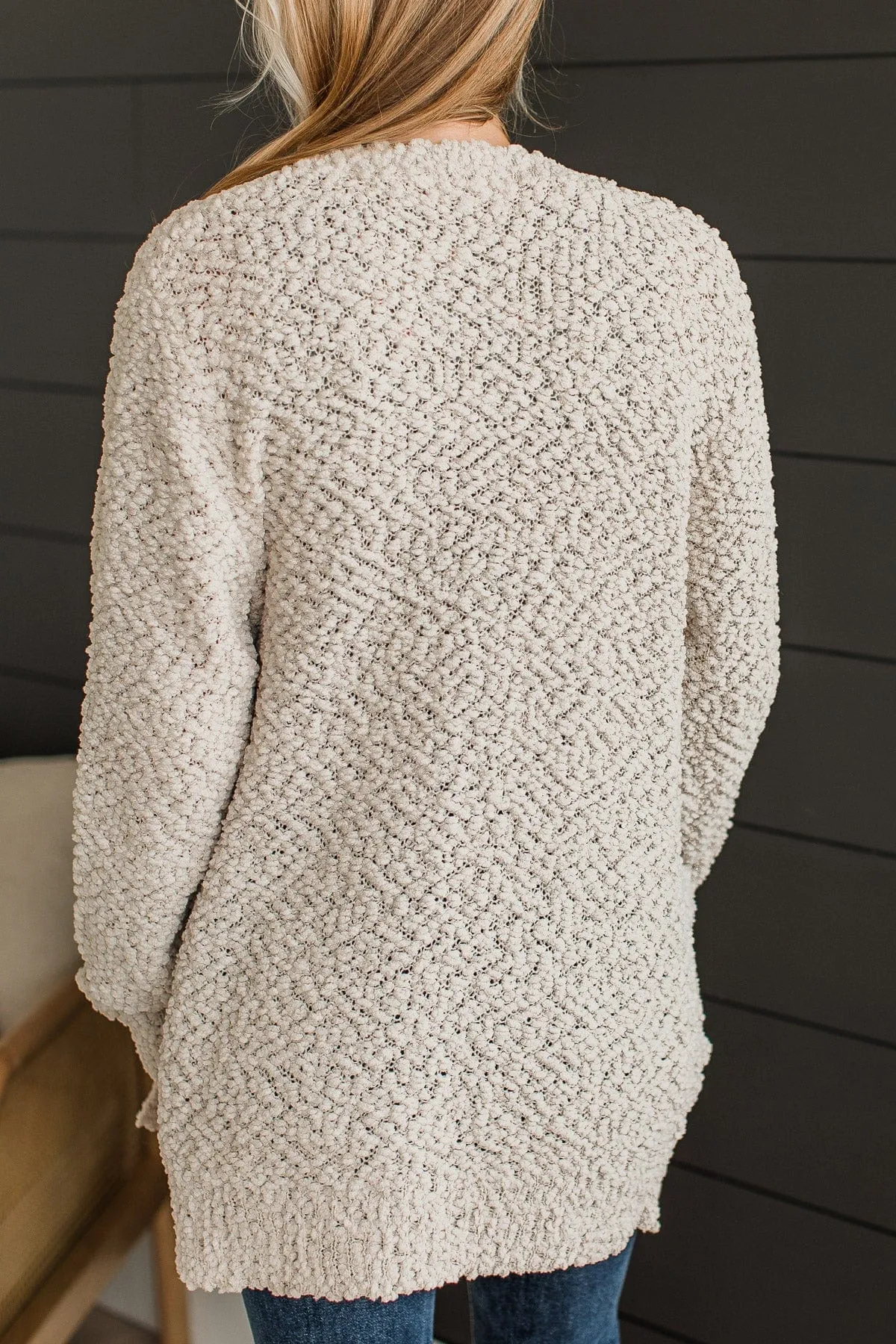 Take Another Look Popcorn Cardigan- Beige