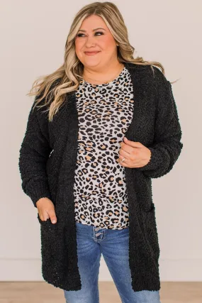 Take Another Look Popcorn Cardigan- Black