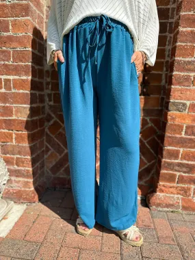 Teal Wide Leg Pocket Trousers Claudia