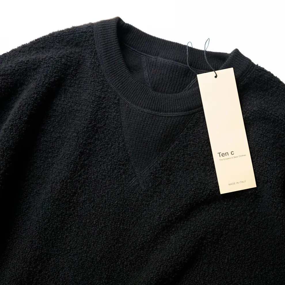 Ten-C  |Crew Neck Pullovers Wool Fine Gauge Low Gauge Long Sleeves