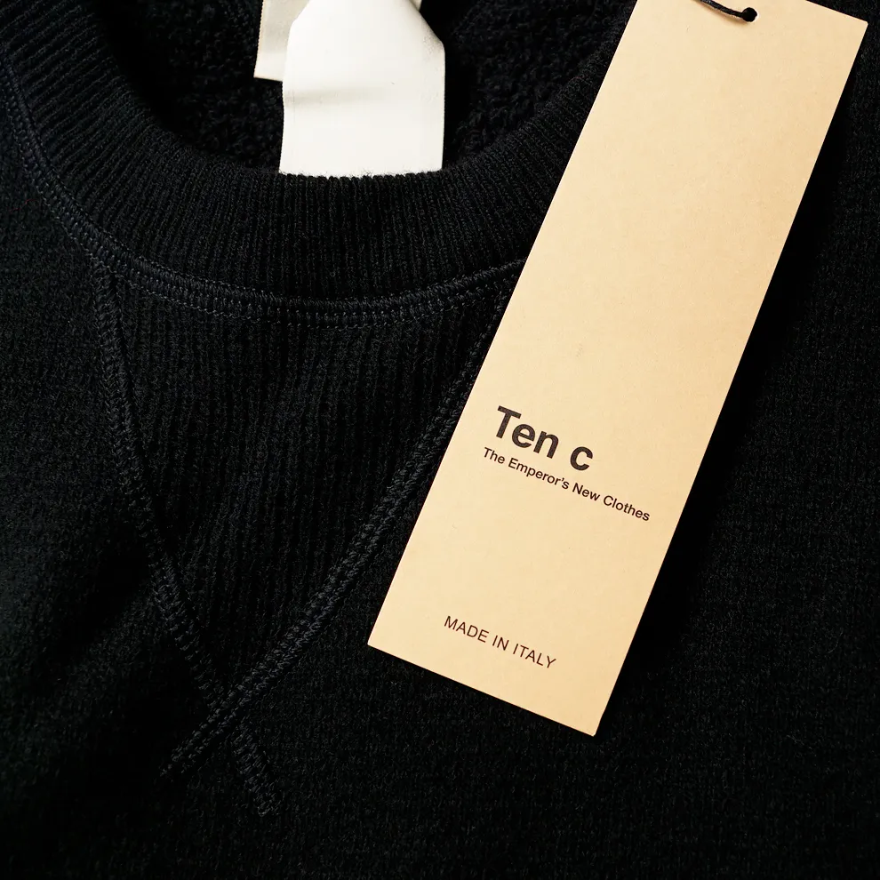 Ten-C  |Crew Neck Pullovers Wool Fine Gauge Low Gauge Long Sleeves