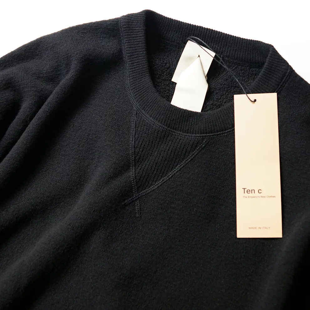 Ten-C  |Crew Neck Pullovers Wool Fine Gauge Low Gauge Long Sleeves