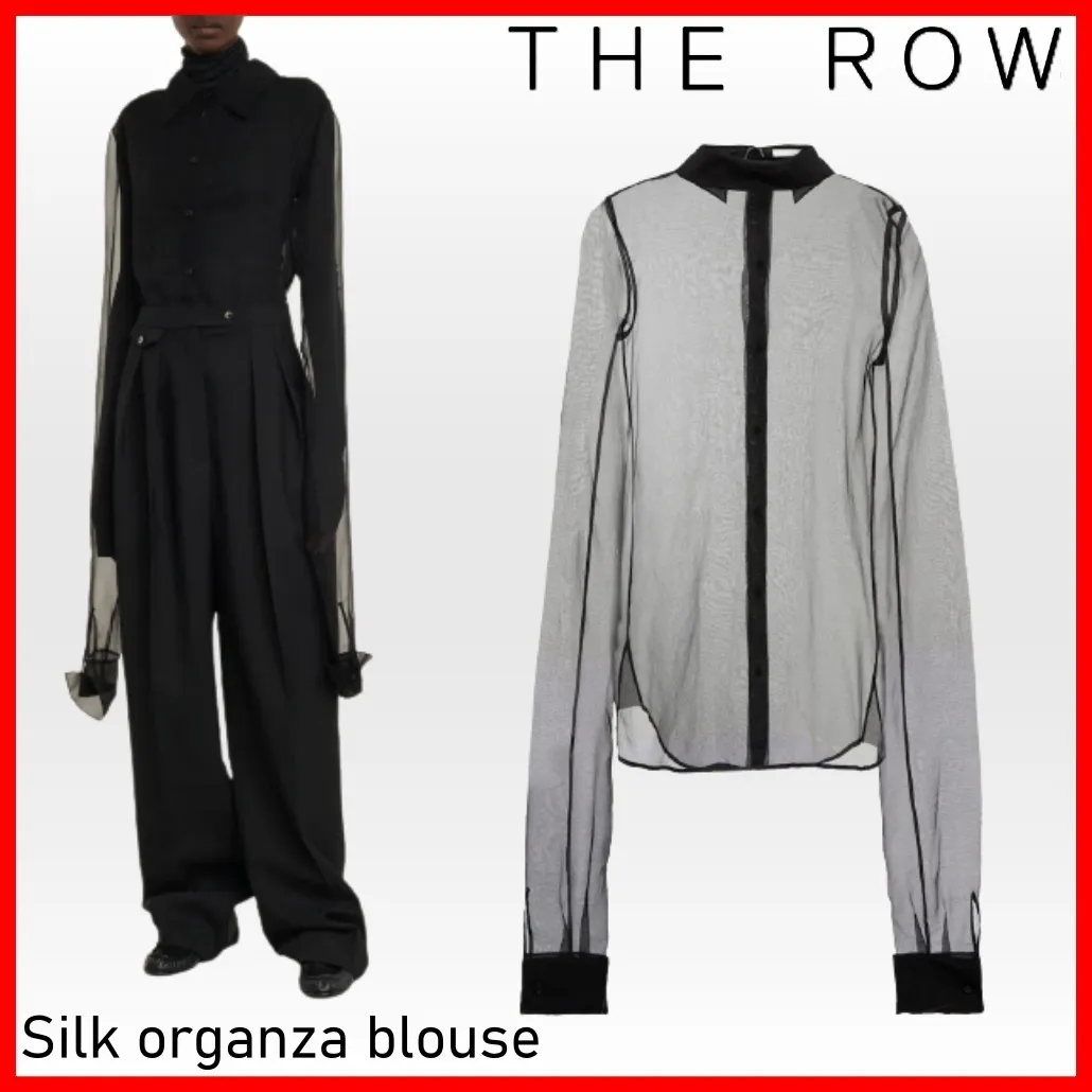 The Row  |Casual Style Silk Street Style Long Sleeves Plain Medium