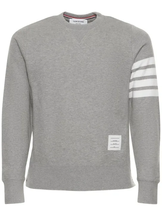 THOM BROWNE  |Crew Neck Pullovers Stripes Street Style Long Sleeves Plain