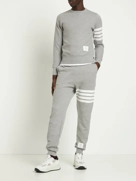 THOM BROWNE  |Crew Neck Pullovers Stripes Street Style Long Sleeves Plain