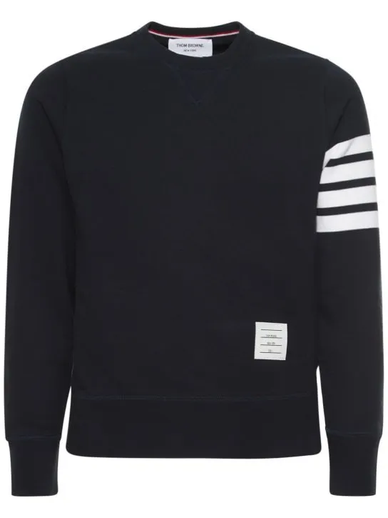 THOM BROWNE  |Crew Neck Pullovers Stripes Street Style Long Sleeves Plain