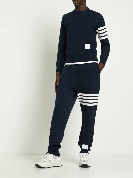 THOM BROWNE  |Crew Neck Pullovers Stripes Street Style Long Sleeves Plain