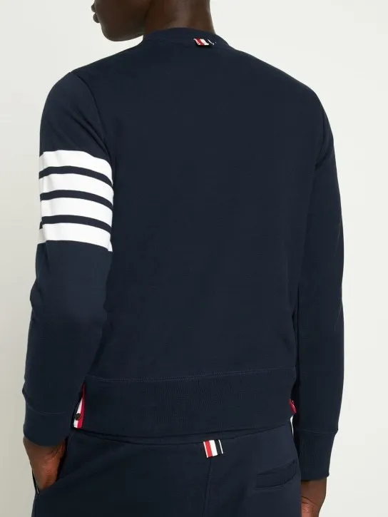 THOM BROWNE  |Crew Neck Pullovers Stripes Street Style Long Sleeves Plain