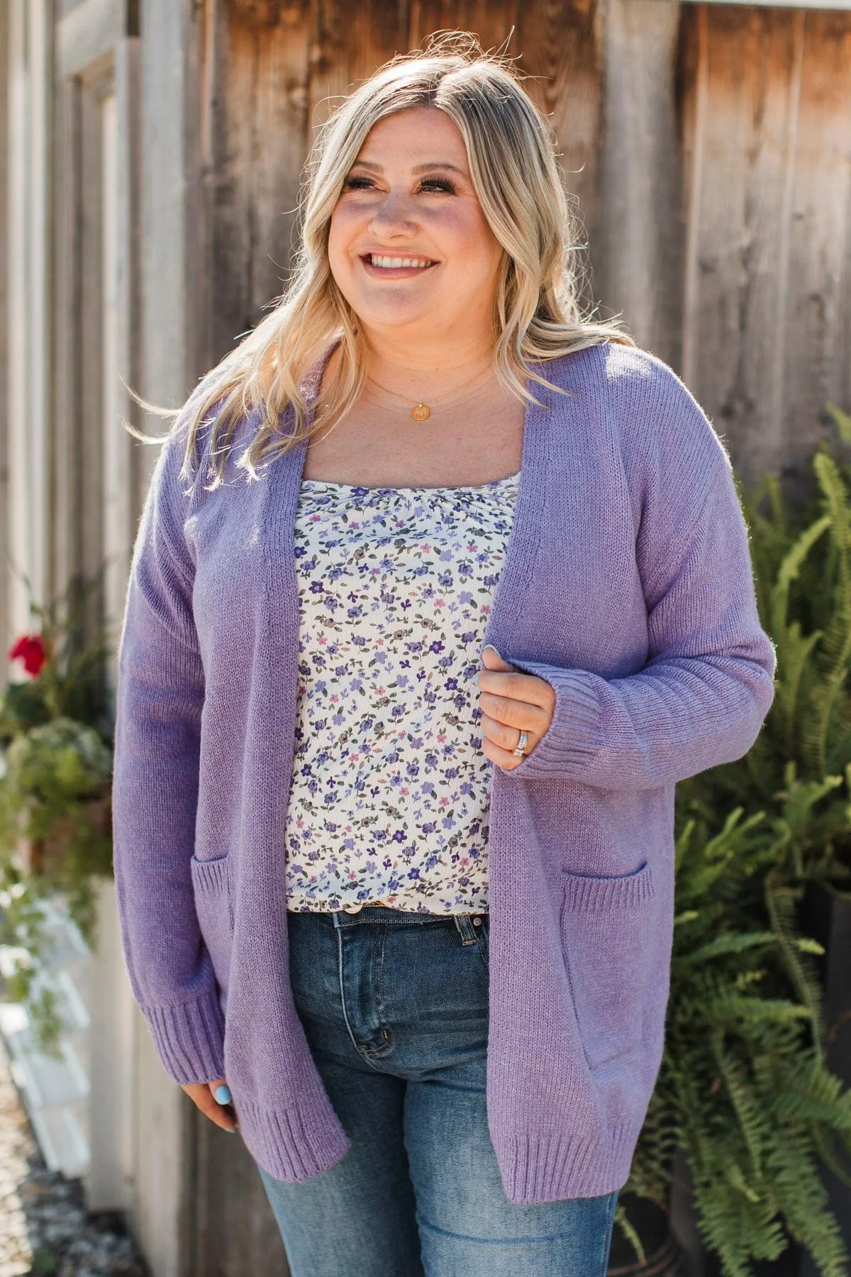 Trust In You Knit Cardigan- Lavender