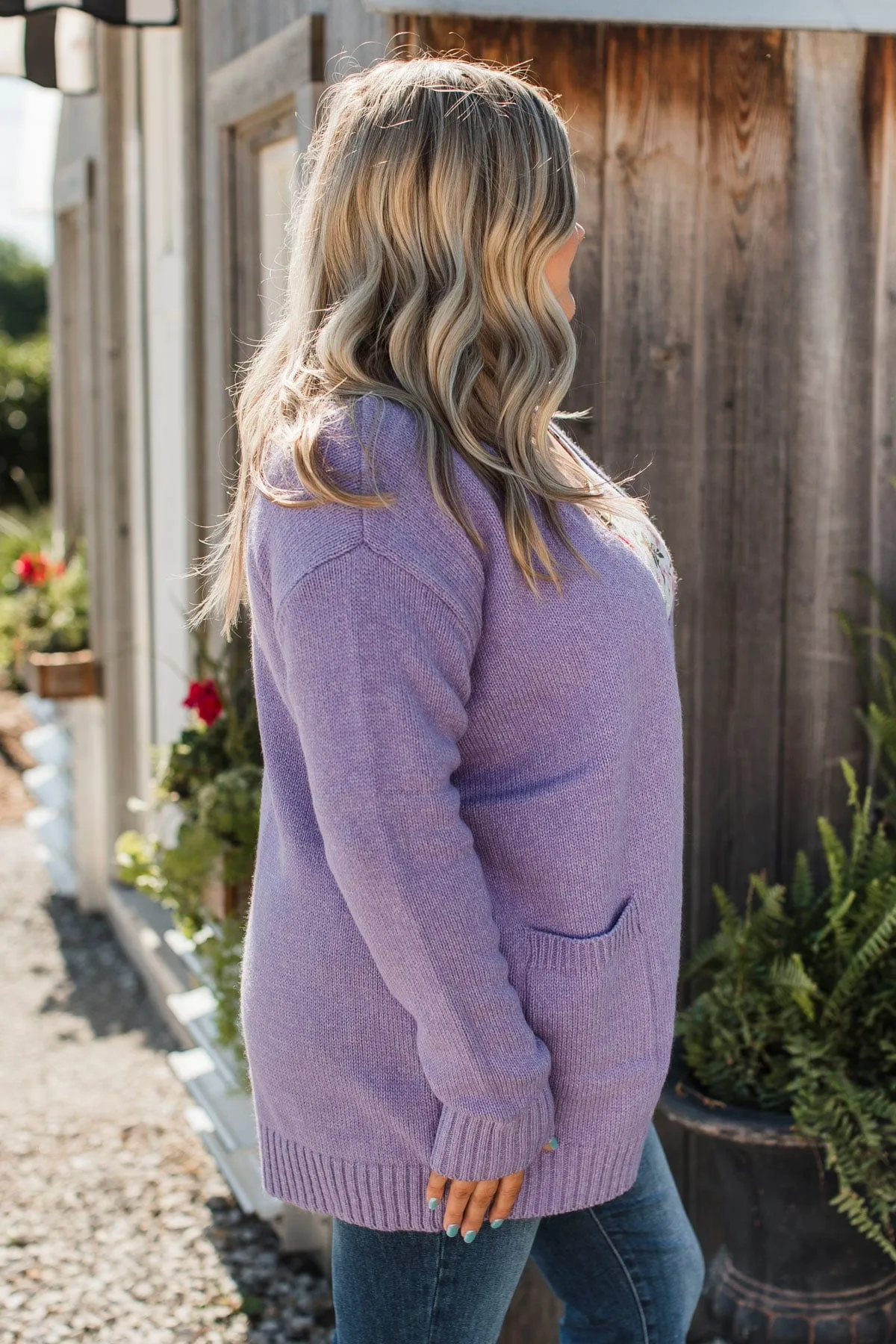 Trust In You Knit Cardigan- Lavender