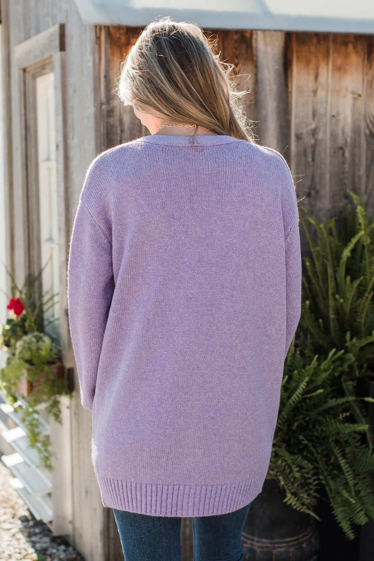 Trust In You Knit Cardigan- Lavender