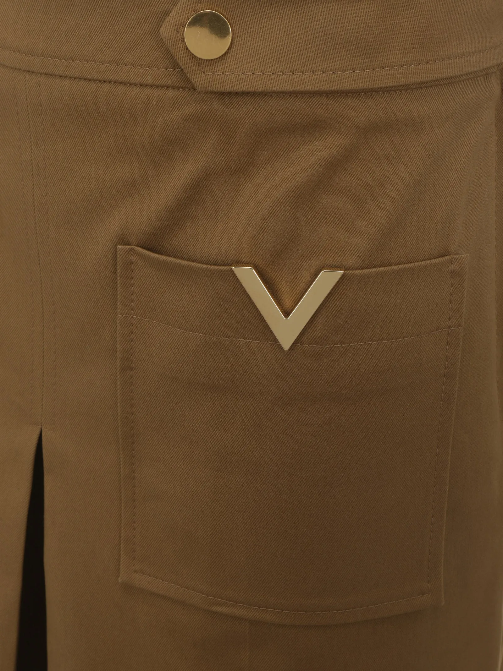 Valentino Logo Plaque Wide Leg Trousers