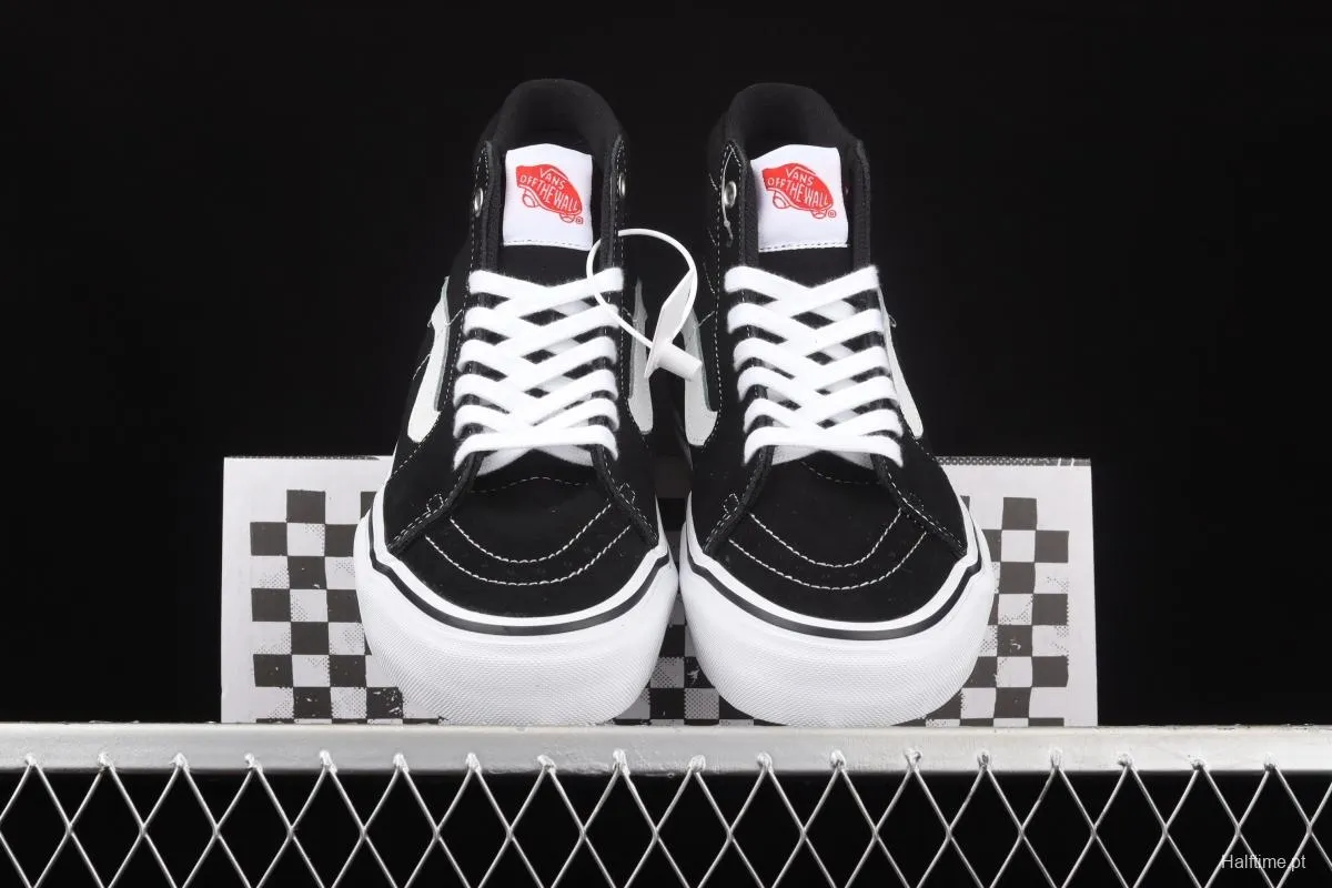 Vans Sk8-Hi black side chessboard plaid professional skateboard shoes VN0A5FCCY28