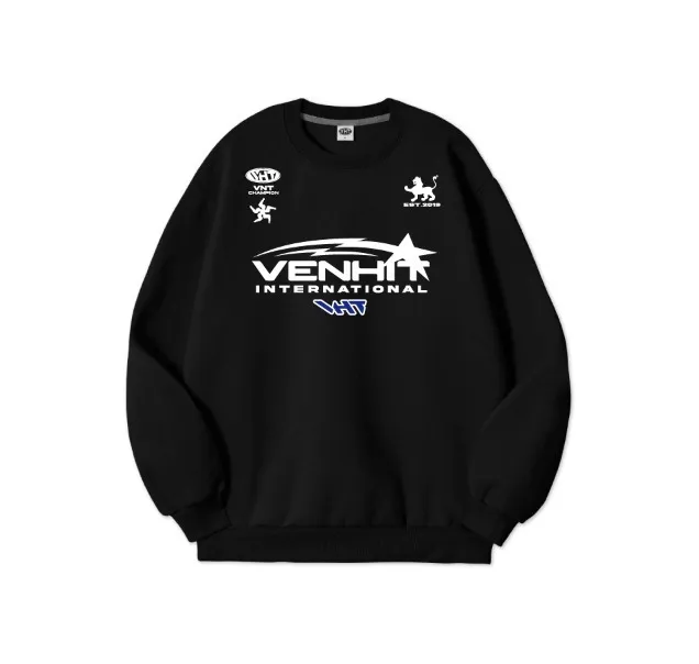 VENHIT  |Unisex U-Neck Long Sleeves Logo Sweatshirts