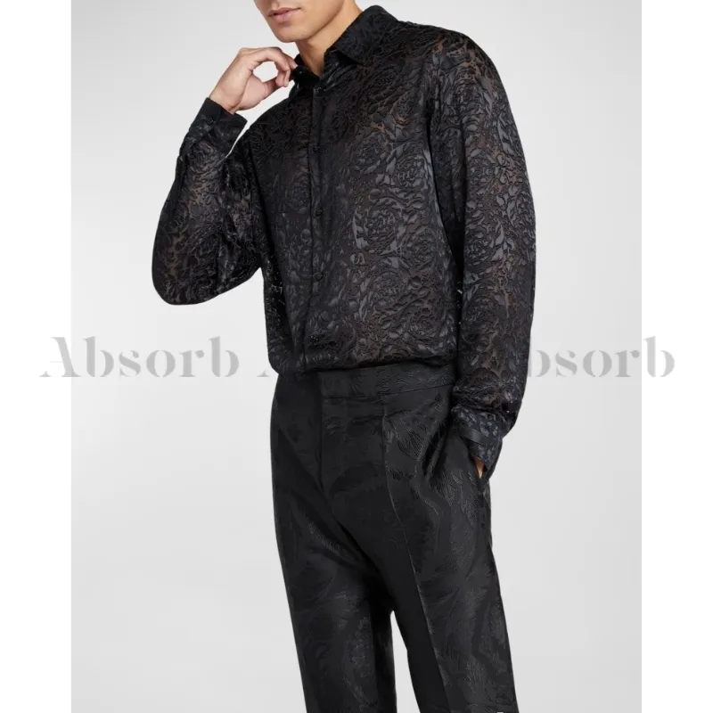 VERSACE  |Silk Street Style Long Sleeves Luxury Shirts