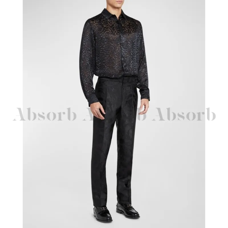 VERSACE  |Silk Street Style Long Sleeves Luxury Shirts