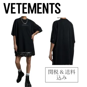 VETEMENTS  |Crew Neck Pullovers Unisex Street Style U-Neck Cotton