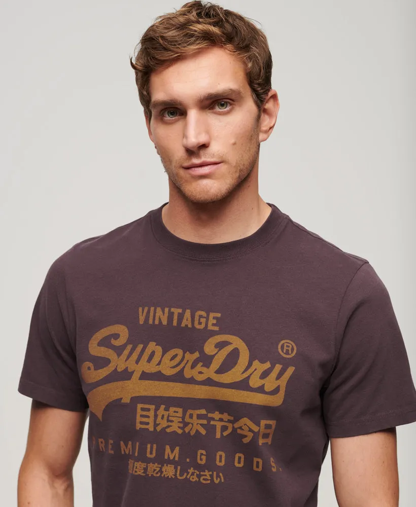 Vintage Logo Premium Goods T Shirt | Rich Deep Burgundy