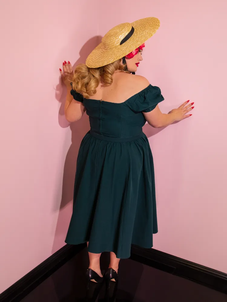 Vixen Swing Dress in Hunter Green