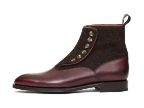 Westlake - MTO - Burgundy Calf / Burgundy Medley Tweed - NGT Last - Single Leather Sole