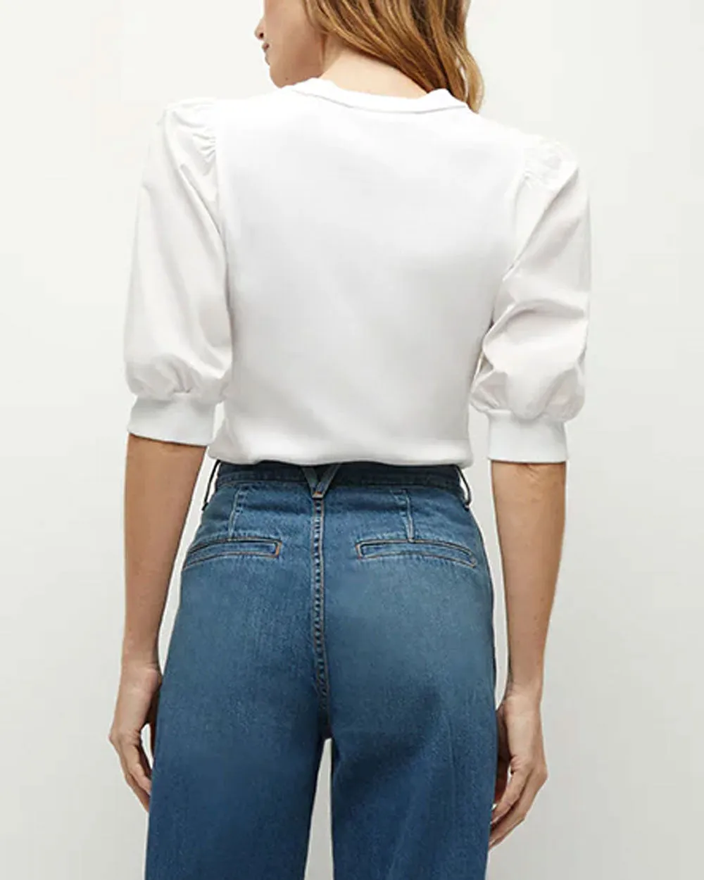 White Coralee Crewneck Top