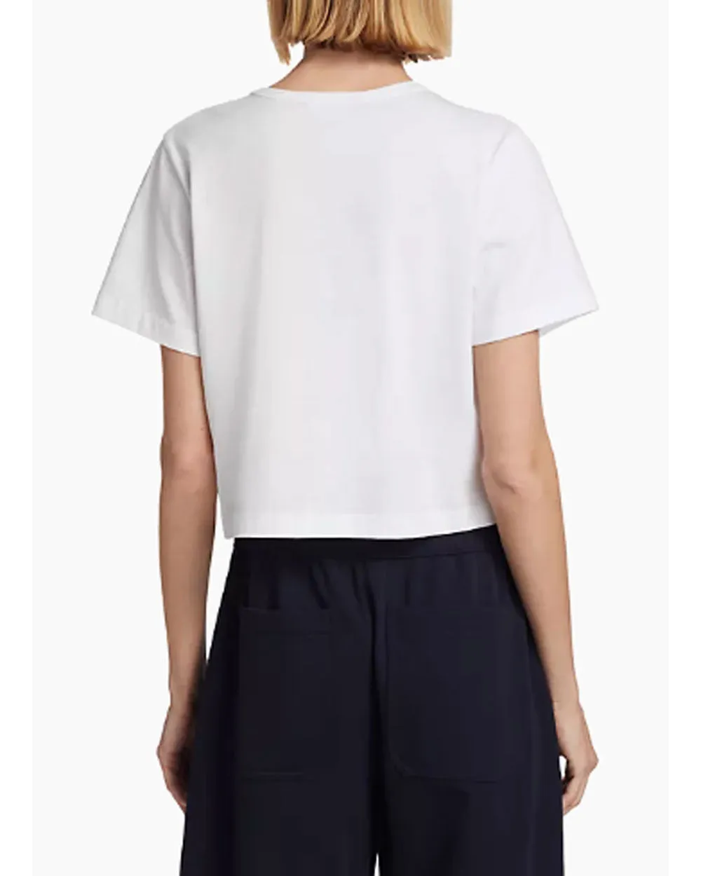 White Julia Cotton Cropped Tee