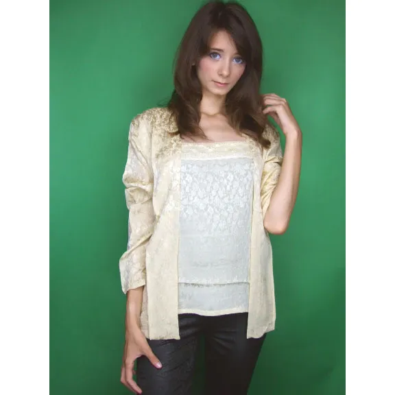 Winter Kate  |Silk Long Sleeves Plain Medium Cardigans