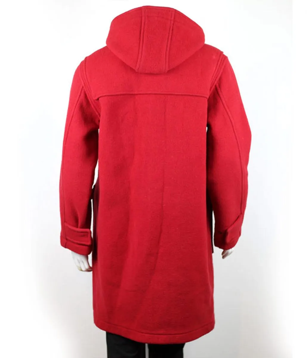 Women’s Duffle Red Hooded Coat