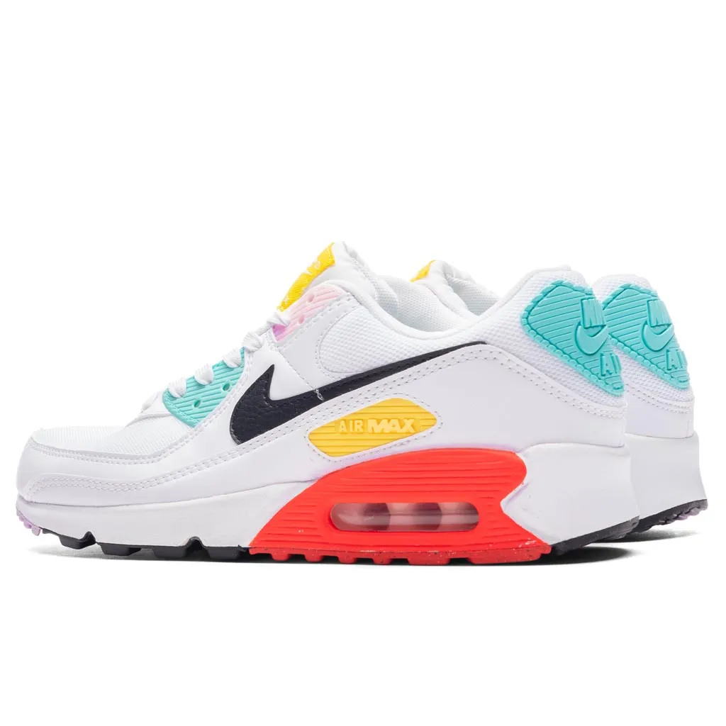 Women's Air Max 90 NN - White/Black/Pink Foam/Bright Crimson