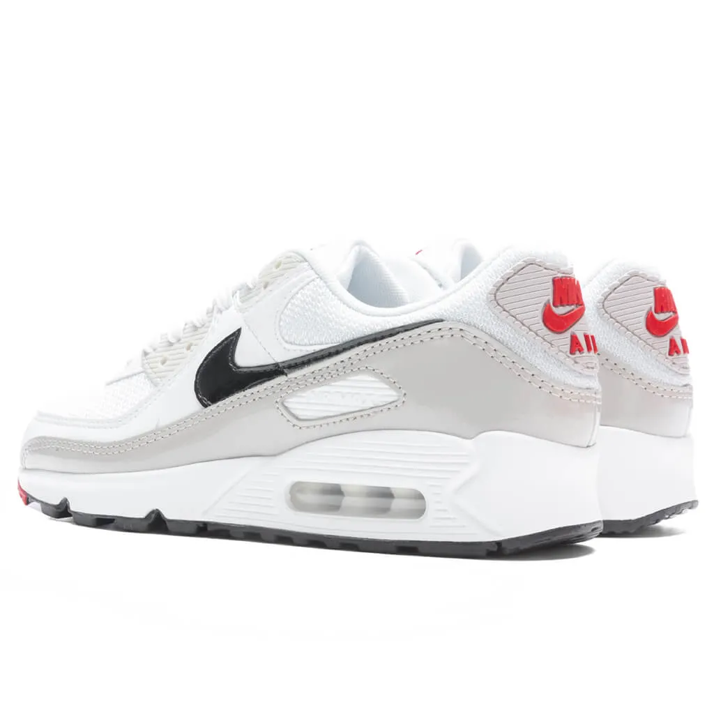 Women's Air Max 90 - White/Iron Ore/University Red