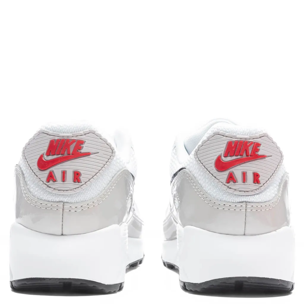 Women's Air Max 90 - White/Iron Ore/University Red