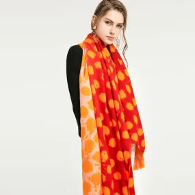 Women's Designer Cashmere Polka Dot Printed Soft Pashmina Shawl