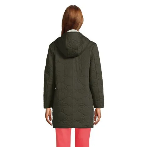 Women's PrimaLoft Cotton Modal Quilted Hooded Coat