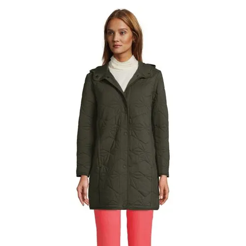 Women's PrimaLoft Cotton Modal Quilted Hooded Coat