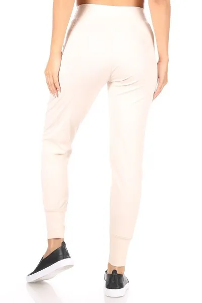 Womens Solid Slim Joggers Sweat Pants Pockets