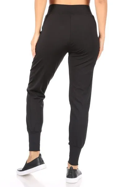 Womens Solid Slim Joggers Sweat Pants Pockets