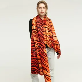 Women's Vintage Cashmere Leopard Pattern Printed Wraps Soft Shawls