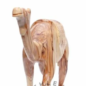 Wooden Camel with Saddle, 13.4 Nativity Figurine from Bethlehem